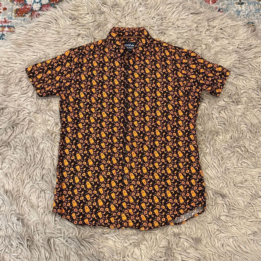 Monument Halloween Mens Small Spooky Button Up Shirt